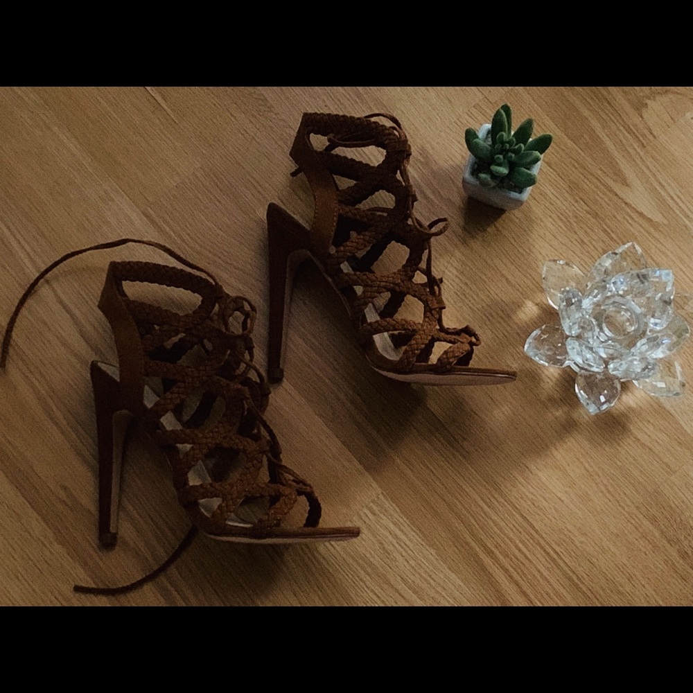 Forever waiting lace up heels